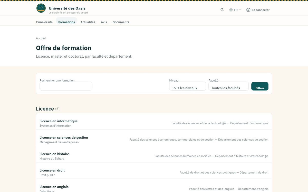 Offre de formation
